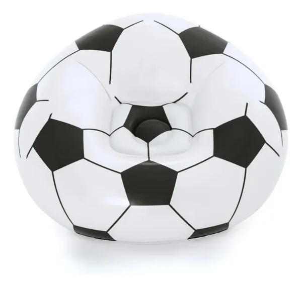 Sillón Inflable Puff Redondo Interior Pelota Football Bogota Blanco