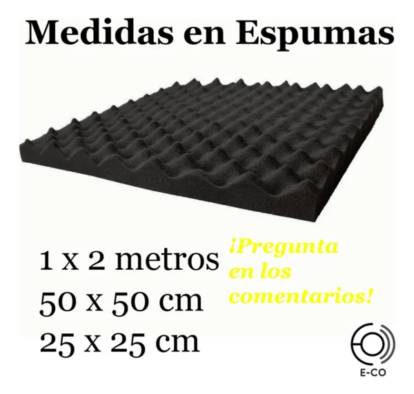 Espuma Acustica (x3 Und) Profesional Para Ruido 1m X2mts