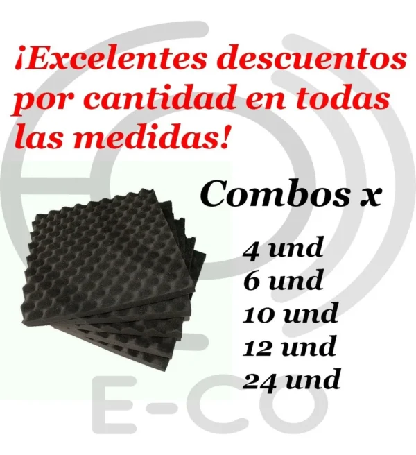 Combo X20 Und Espuma Acústica Grabacion De 50cm X 50cm