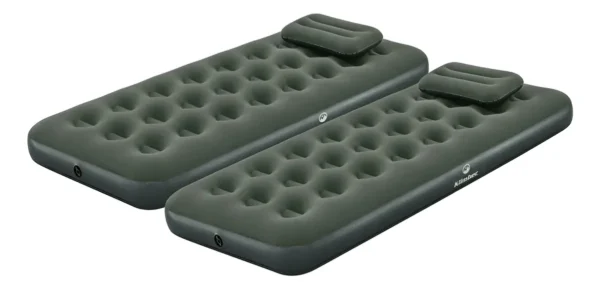 Combo 2 Colchones Inflables Junior + 2 Almohadas + Bomba Verde