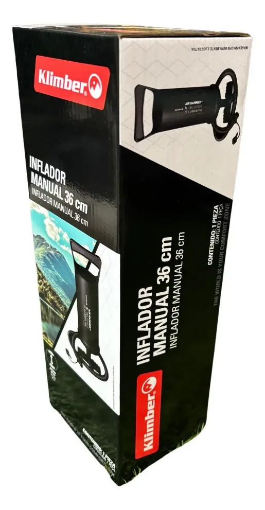 Bomba Infladora Manual Klimber De 36 Cm Negro
