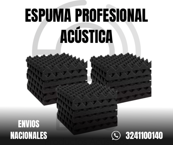 Espuma Acústica para Grabación 50×50 cm  Control de Eco y Reverberación