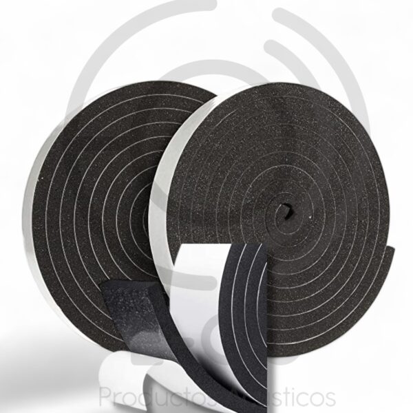 Cinta Aislante de Sonido para Puertas y Ventanas – Combo x2  Sellado Acústico Negro